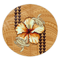 Hawaiian Vintage Hibiscus Round Carpet AH Round Carpet Luxurious Plush - Polynesian Pride
