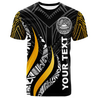 American Samoa Custom T Shirt American Samoa Strong Fire Pattern Gold Unisex Art - Polynesian Pride