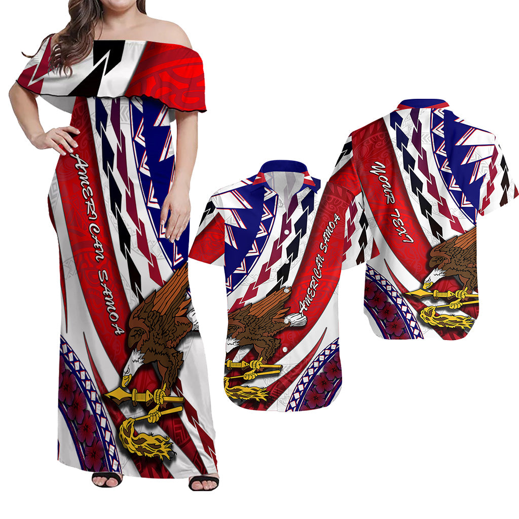 American Samoa Matching Dress and Hawaiian Shirt LT9 Red - Polynesian Pride