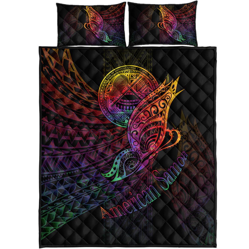American Samoa Quilt Bed Set - Butterfly Polynesian Style - Polynesian Pride