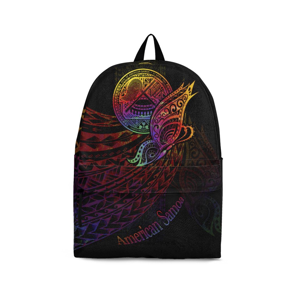 American Samoa Backpack - Butterfly Polynesian Style Black - Polynesian Pride