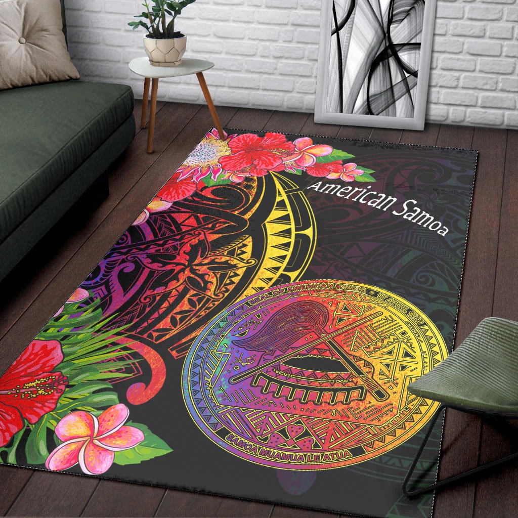 American Samoa Area Rug - Tropical Hippie Style - Polynesian Pride