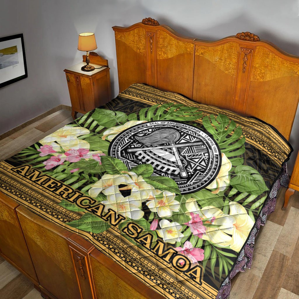 American Samoa Premium Quilt - Polynesian Gold Patterns Collection - Polynesian Pride