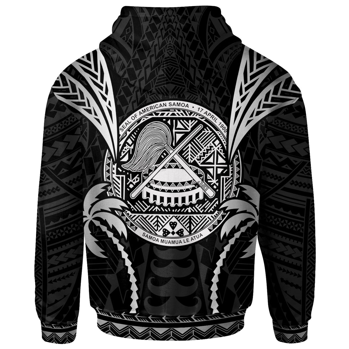 American Samoa Zip up Hoodie Blood Runs Through My Veins Style Black - Polynesian Pride