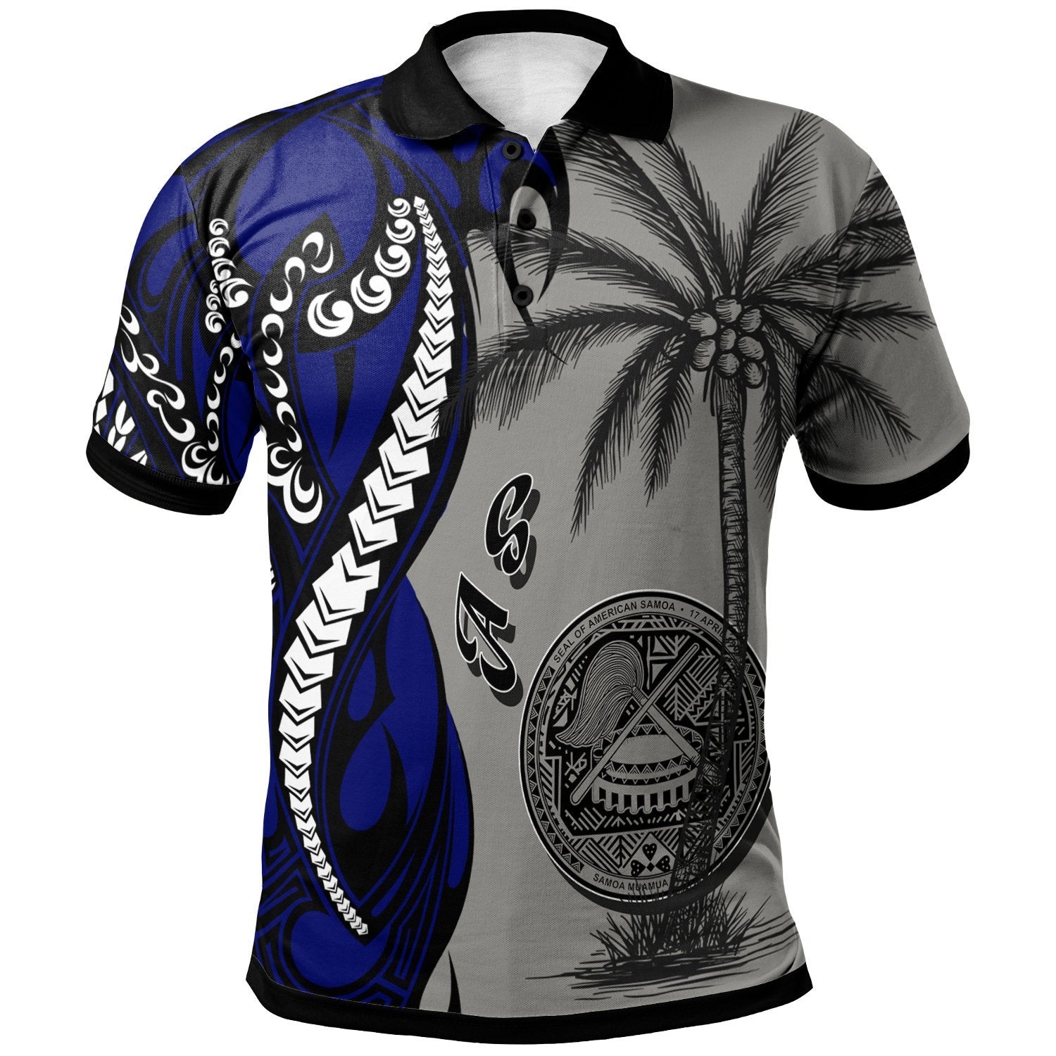 American Samoa Polo Shirt Classical Coconut Tree Unisex Gray - Polynesian Pride