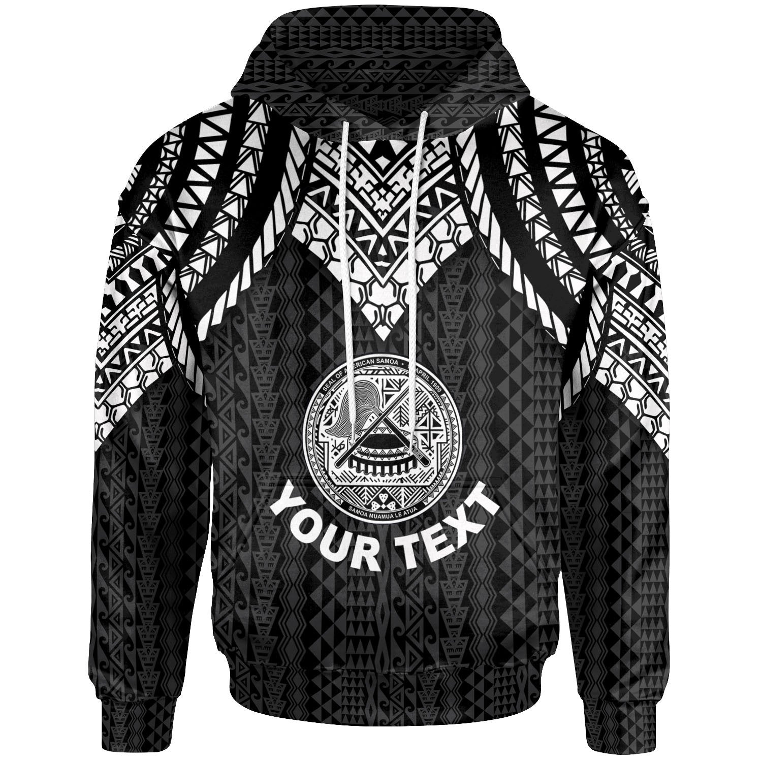 American Samoa Custom Hoodie Polynesian Armor Style Black Unisex Black - Polynesian Pride