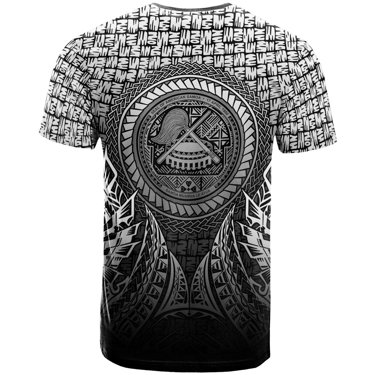American Samoa T Shirt Circle Pattern Black - Polynesian Pride