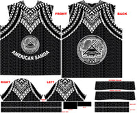 American Samoa Polo Shirt Polynesian Armor Style Black - Polynesian Pride