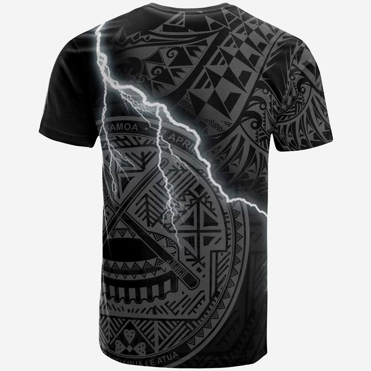 American Samoa T Shirt American Samoan Seal Lighting Thunder - Polynesian Pride
