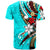 Marshall IslandsT Shirt Tribal Flower With Special Turtles Blue Color - Polynesian Pride