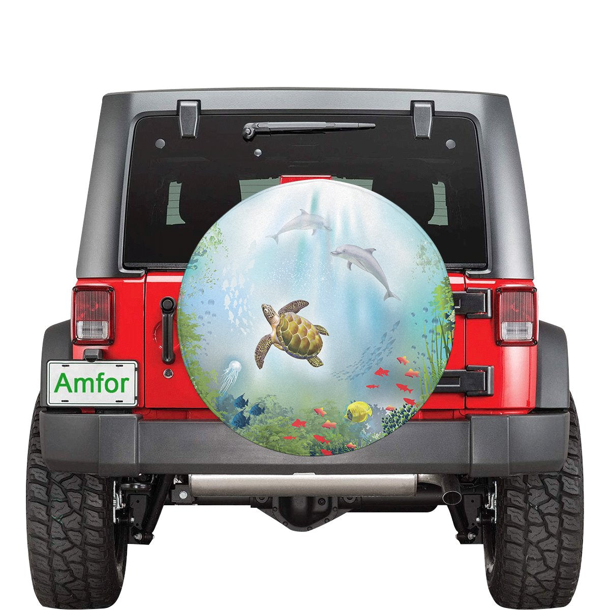 Animal Garden Ocean Spare Tire Cover AH Black - Polynesian Pride