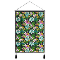 Animals And Tropical Flowers Hanging Poster - AH Hanging Poster 43 x 65 cm Cotton And Linen - Polynesian Pride