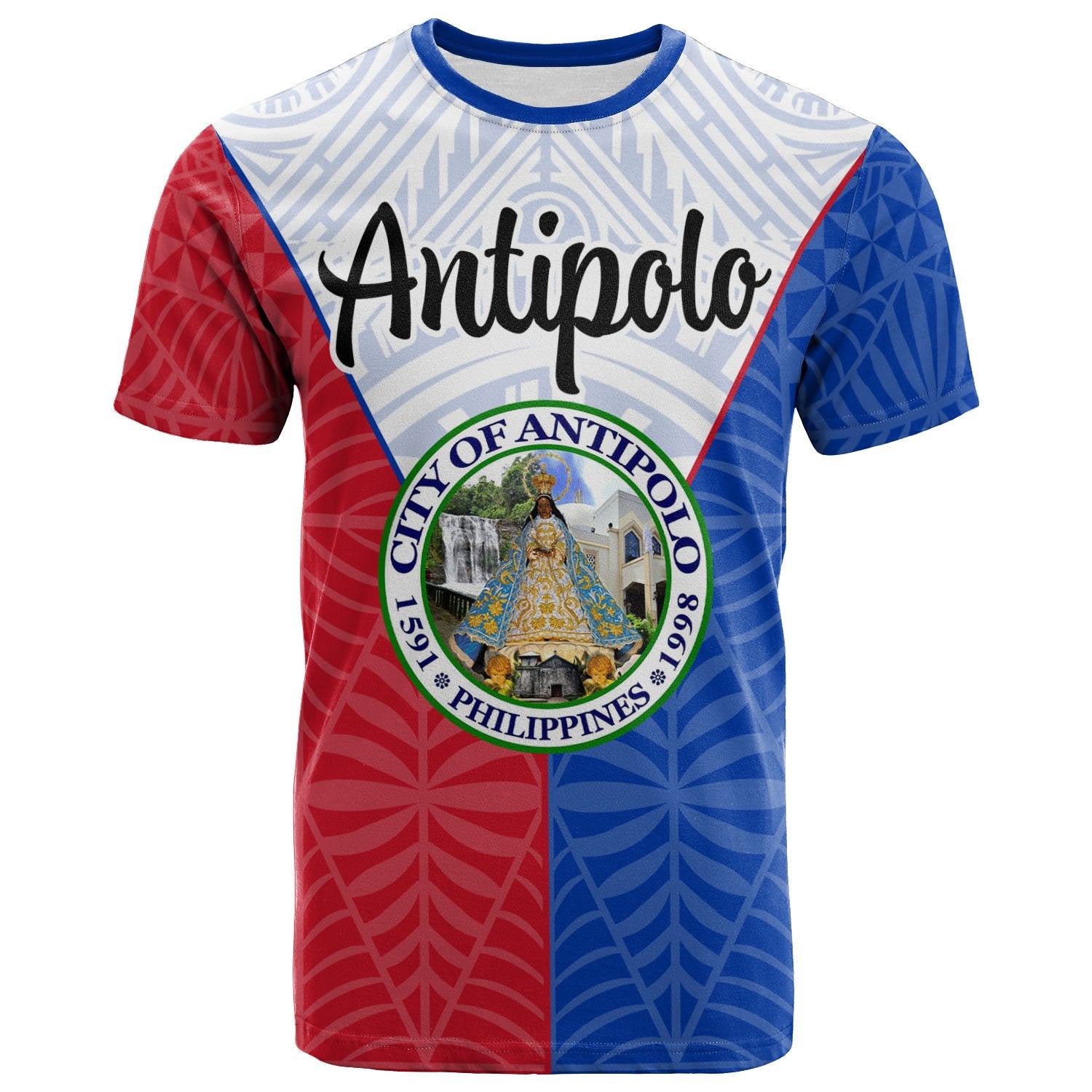 Pilipinas T Shirt Antipolo Seal of Pilipinas Style Unisex Blue - Red - Polynesian Pride