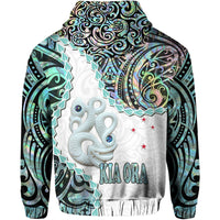 New Zealand Maori Hoodie Aotearoa Manaia Basic Paua Shell Kia Ora LT9 - Polynesian Pride