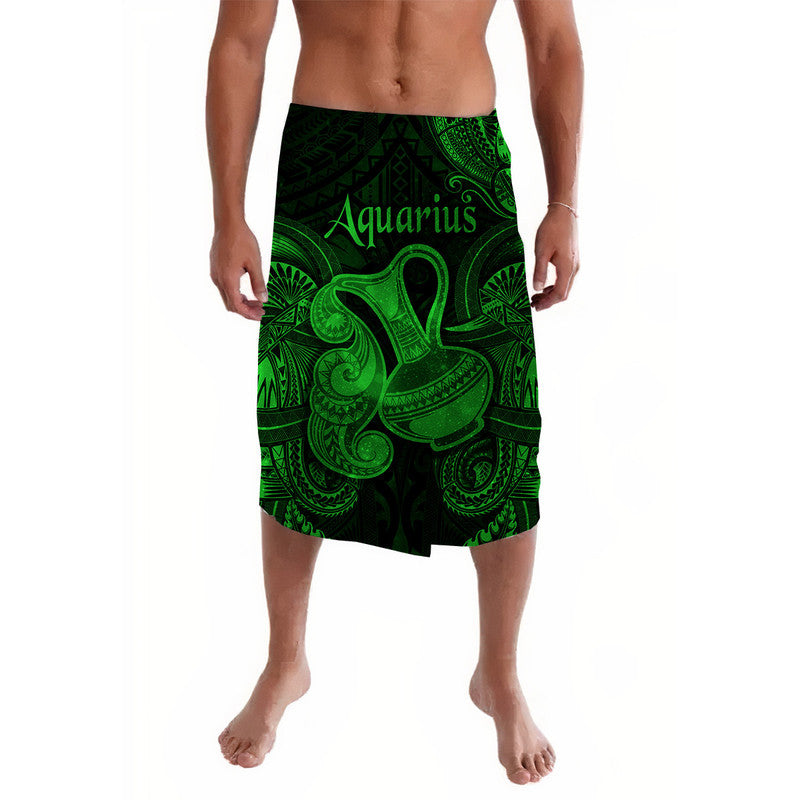 Aquarius Zodiac Polynesian Lavalava Unique Style Green LT8 Green - Polynesian Pride