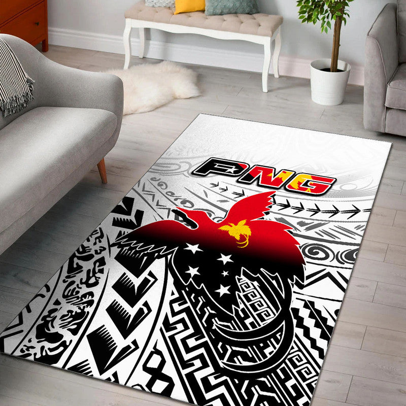 Papua New Guinea Patterns Area Rug LT6 white - Polynesian Pride