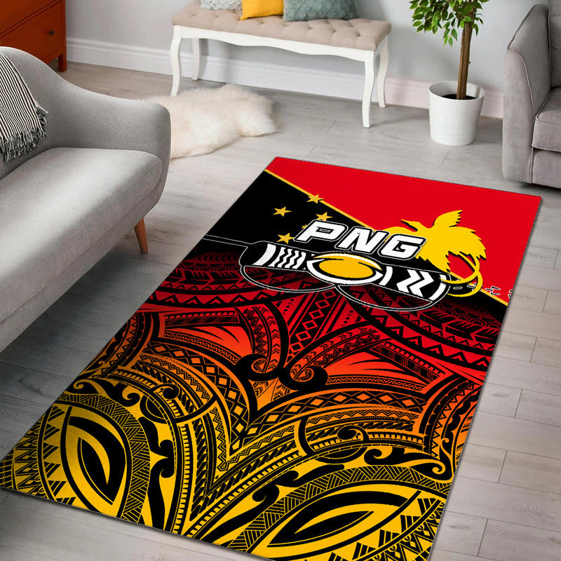 PNG Rugby The Kumuls Area Rug LT6 Red - Polynesian Pride