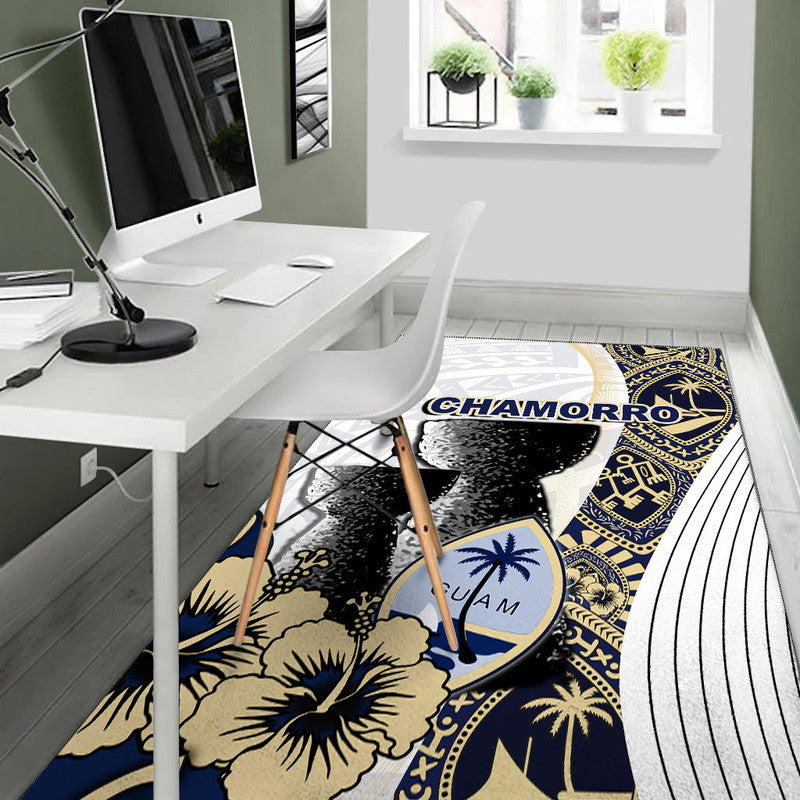 Guam Chamorro Area Rug White Style LT6 - Polynesian Pride