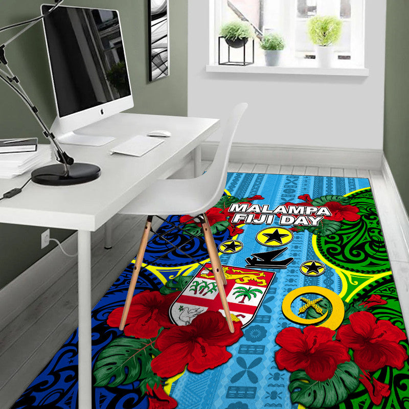 Malampa Fiji Day Hibiscus Area Rug Style LT6 - Polynesian Pride