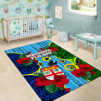 Malampa Fiji Day Hibiscus Area Rug Style LT6 - Polynesian Pride