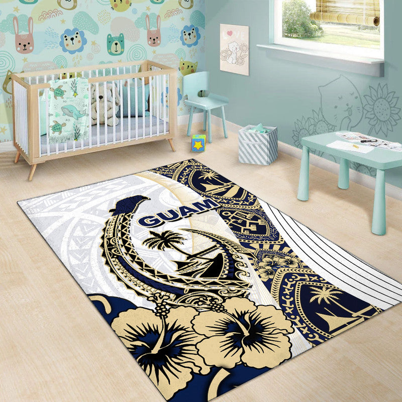 Guam Fish Hook Area Rug White Style LT6 - Polynesian Pride