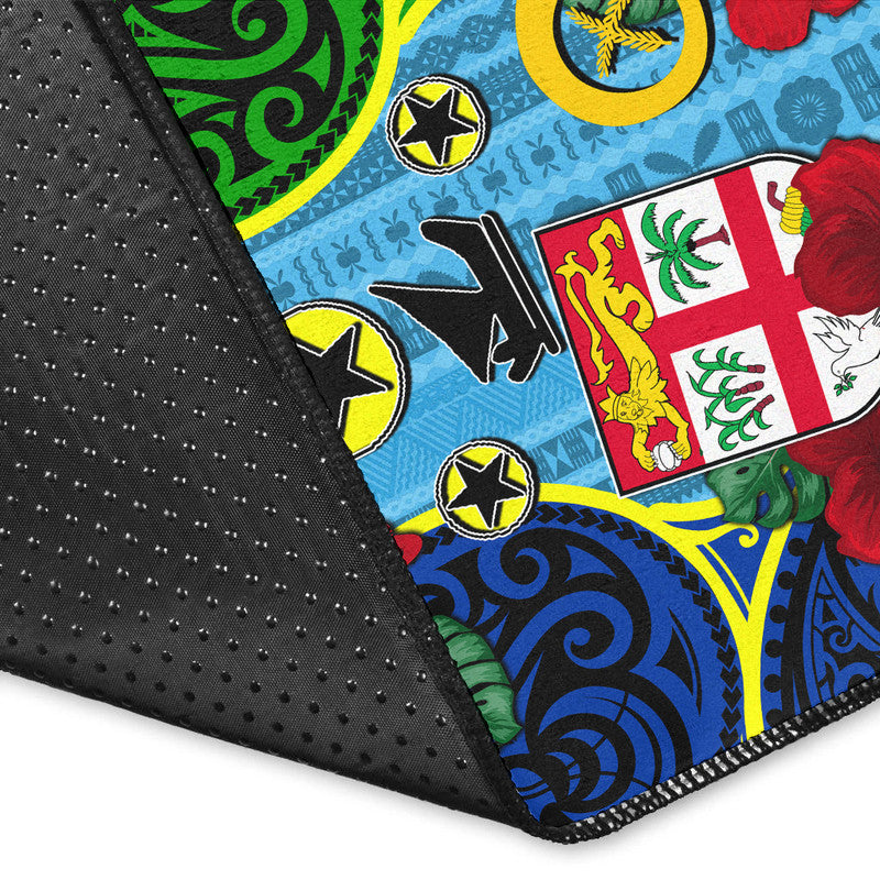 Malampa Fiji Day Hibiscus Area Rug Style LT6 - Polynesian Pride