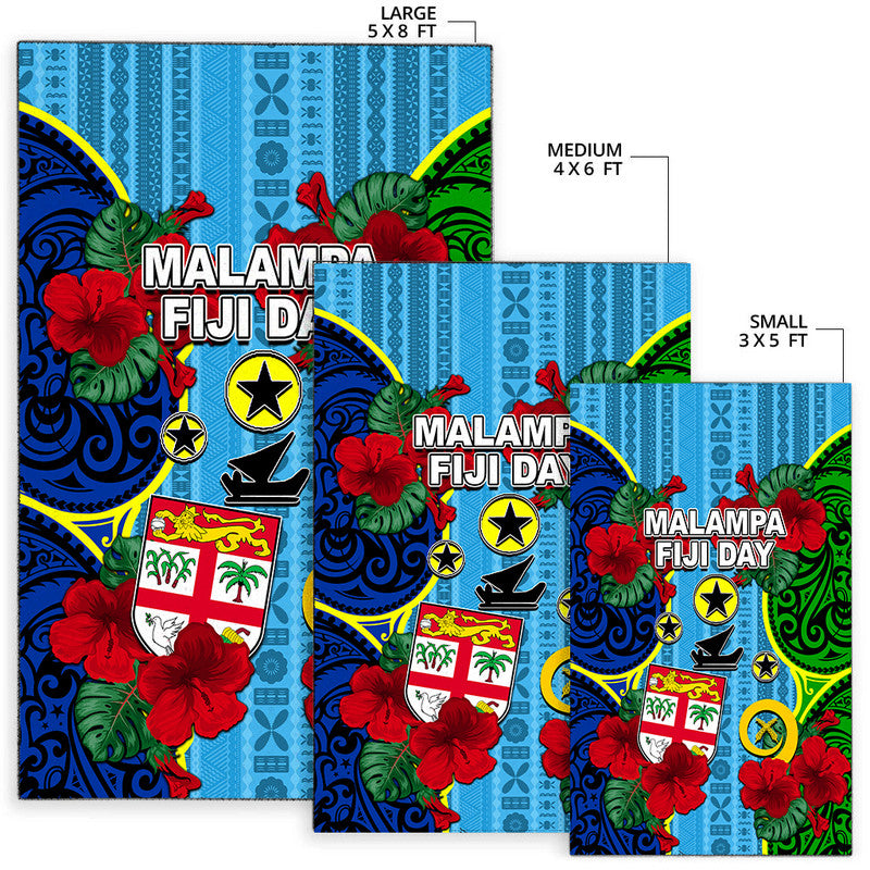 Malampa Fiji Day Hibiscus Area Rug Style LT6 - Polynesian Pride