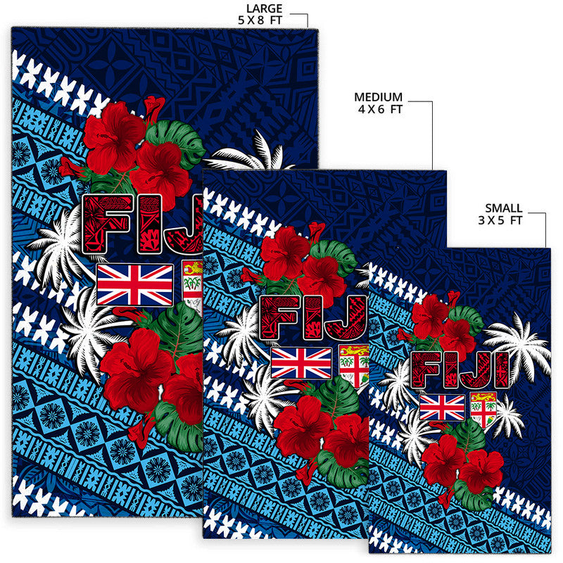 Fiji Patterns With Hibiscus Area Rug LT6 - Polynesian Pride