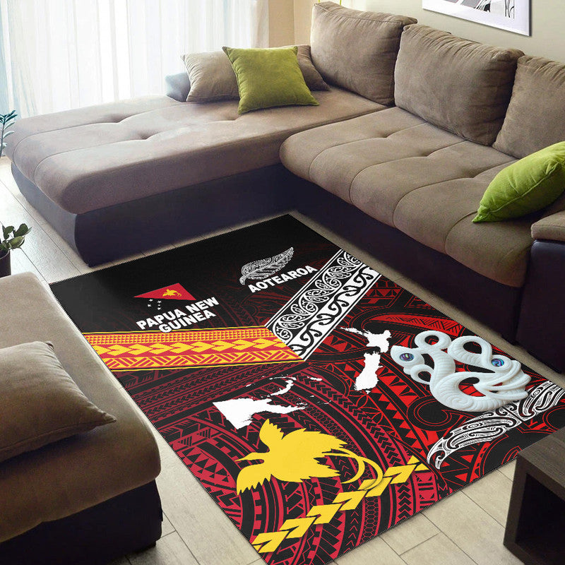 New Zealand And Papua New Guinea Area Rug Together - Red LT8 - Polynesian Pride
