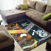 New Zealand Maori Aotearoa And Australia Aboriginal Area Rug Together - Blue LT8 - Polynesian Pride