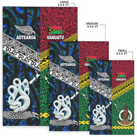 New Zealand And Vanuatu Area Rug Together - Blue LT8 - Polynesian Pride