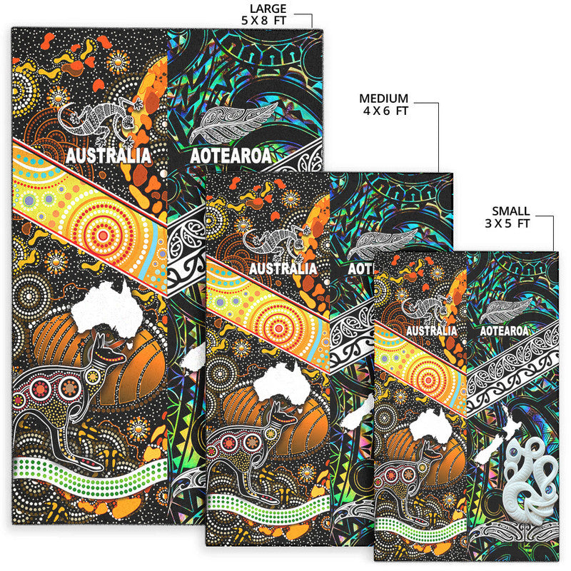 New Zealand Maori Aotearoa And Australia Aboriginal Area Rug Together - Paua Shell LT8 - Polynesian Pride