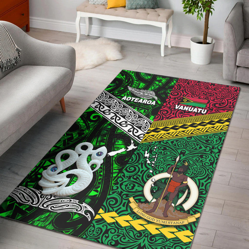 New Zealand And Vanuatu Area Rug Together - Green LT8 Green - Polynesian Pride