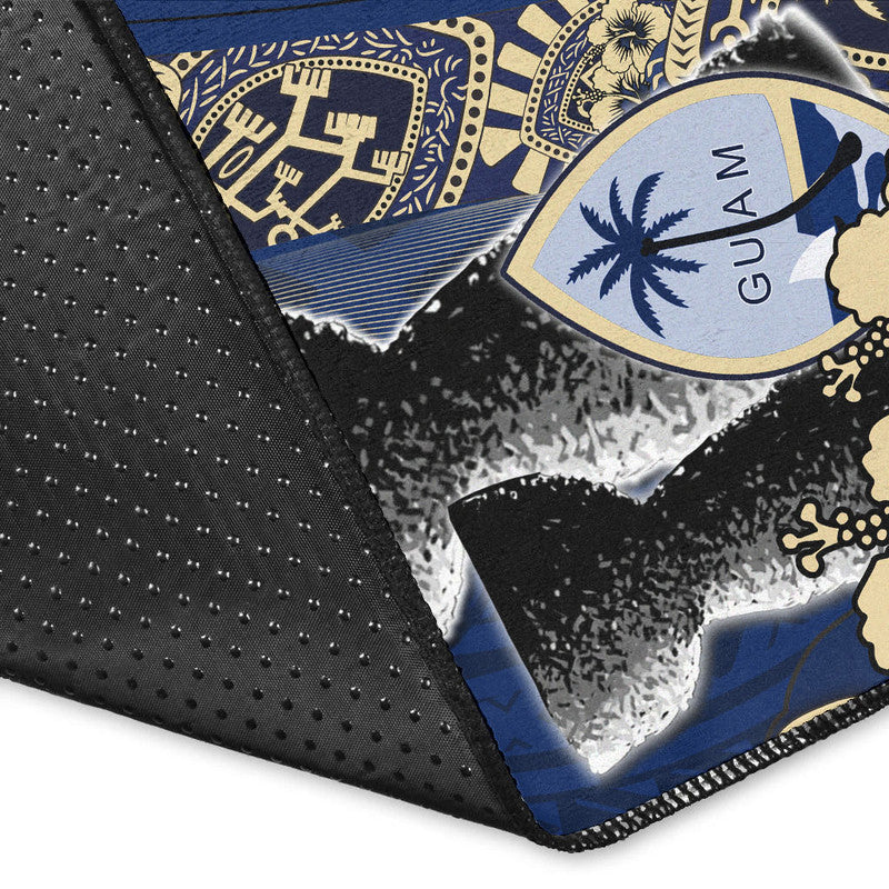 Guam Chamorro Area Rug Blue Style LT6 - Polynesian Pride