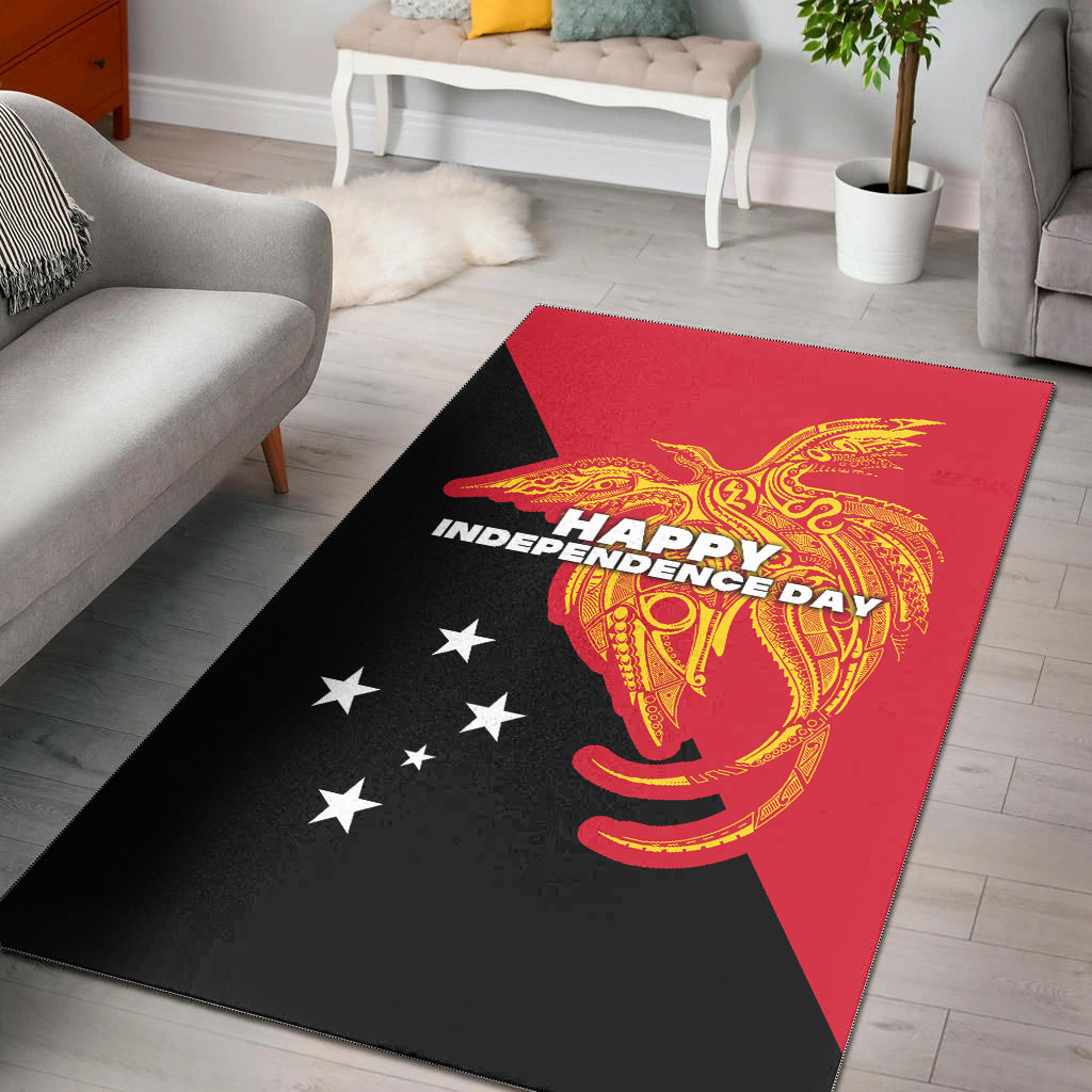Papua New Guinea Area Rug Independence Day Flag Style LT16 Gold - Polynesian Pride