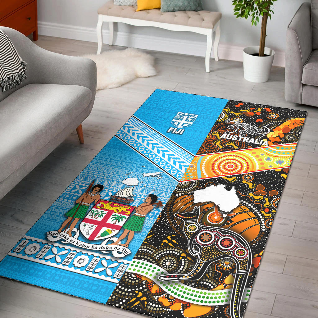 Australia Aboriginal And Fiji Tapa Area Rug Together LT8 - Polynesian Pride