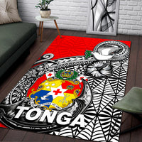 Tonga Hook Tattoo Area Rug White LT6 - Polynesian Pride