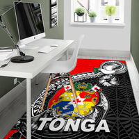 Tonga Hook Tattoo Area Rug Black LT6 - Polynesian Pride