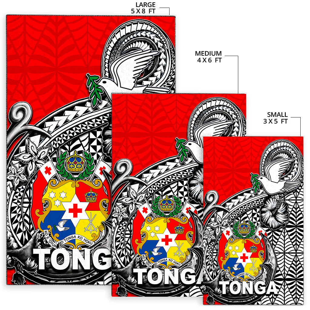 Tonga Hook Tattoo Area Rug White LT6 - Polynesian Pride