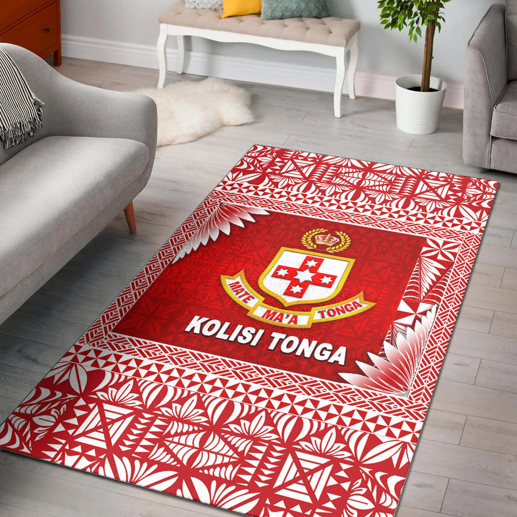 Tonga Kolisi Tonga College Area Rugs Simplified Version LT8 Red - Polynesian Pride