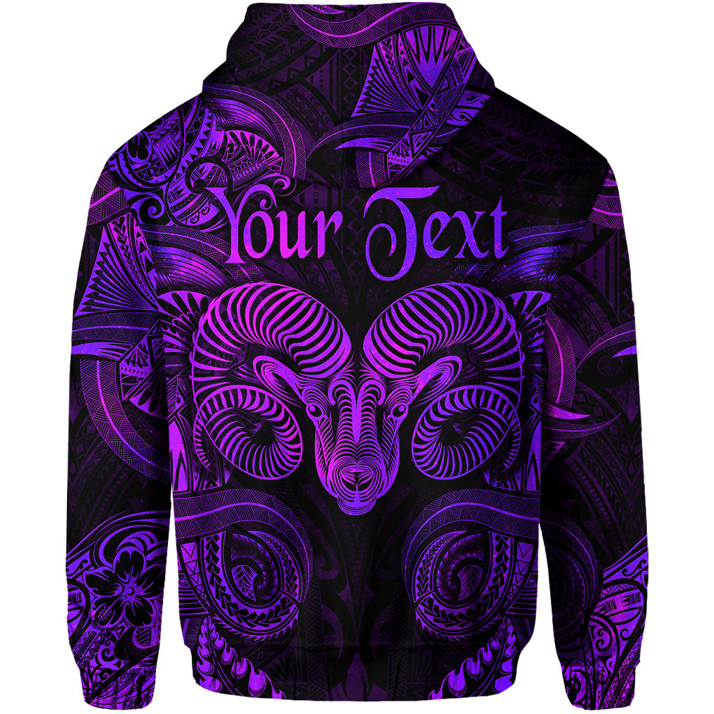 Custom Aries Zodiac Polynesian Hoodie Unique Style Purple LT8 - Polynesian Pride