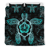 Hawaiian Turtle And Hibiscus Polynesian Bedding Set - Polynesian Pride