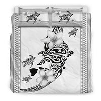 Hawaiian Map Turtle Plumeria Polynesian Bedding Set - Polynesian Pride