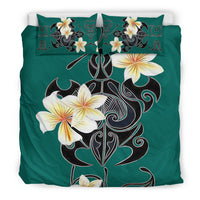 Hawaiian Turtle Plumeria Polynesian Bedding Set - Polynesian Pride