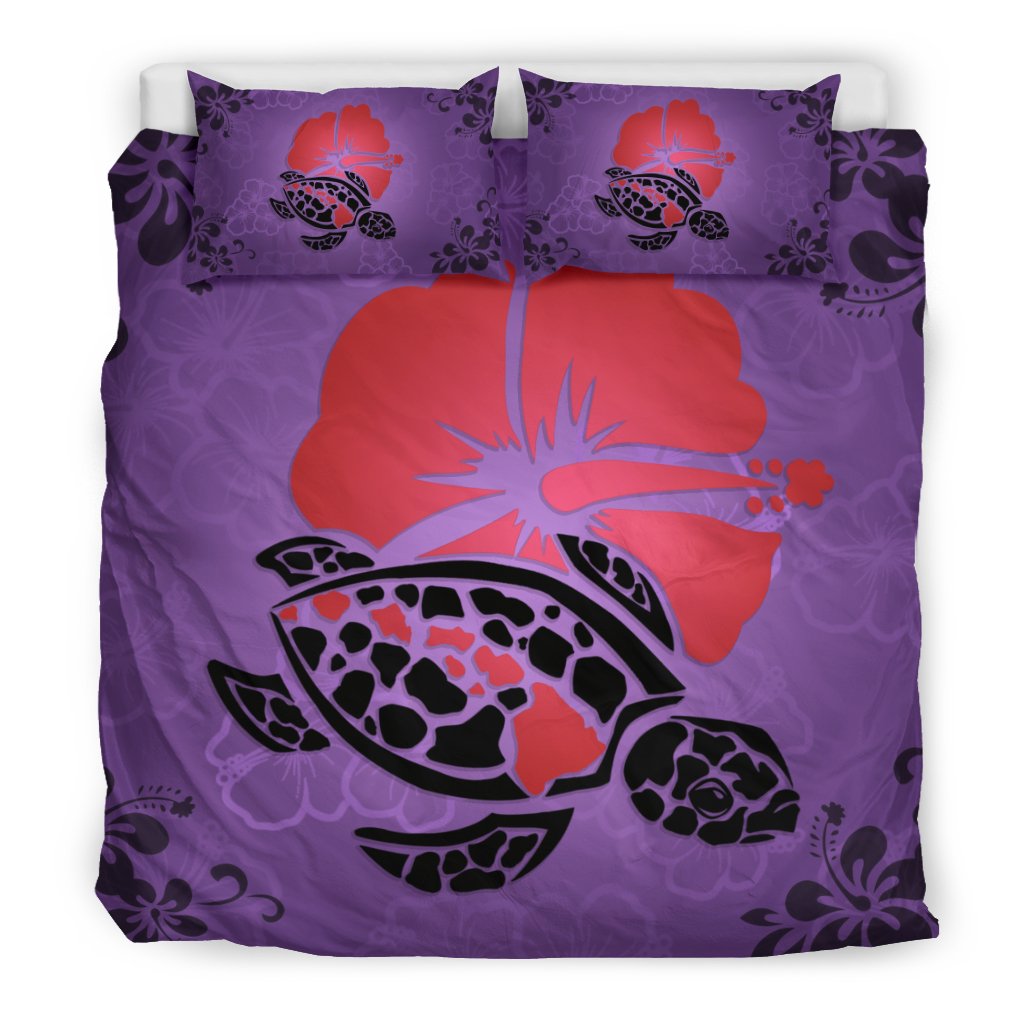 Hawaiian Hibiscus Turtle Polynesian Bedding Set - Polynesian Pride