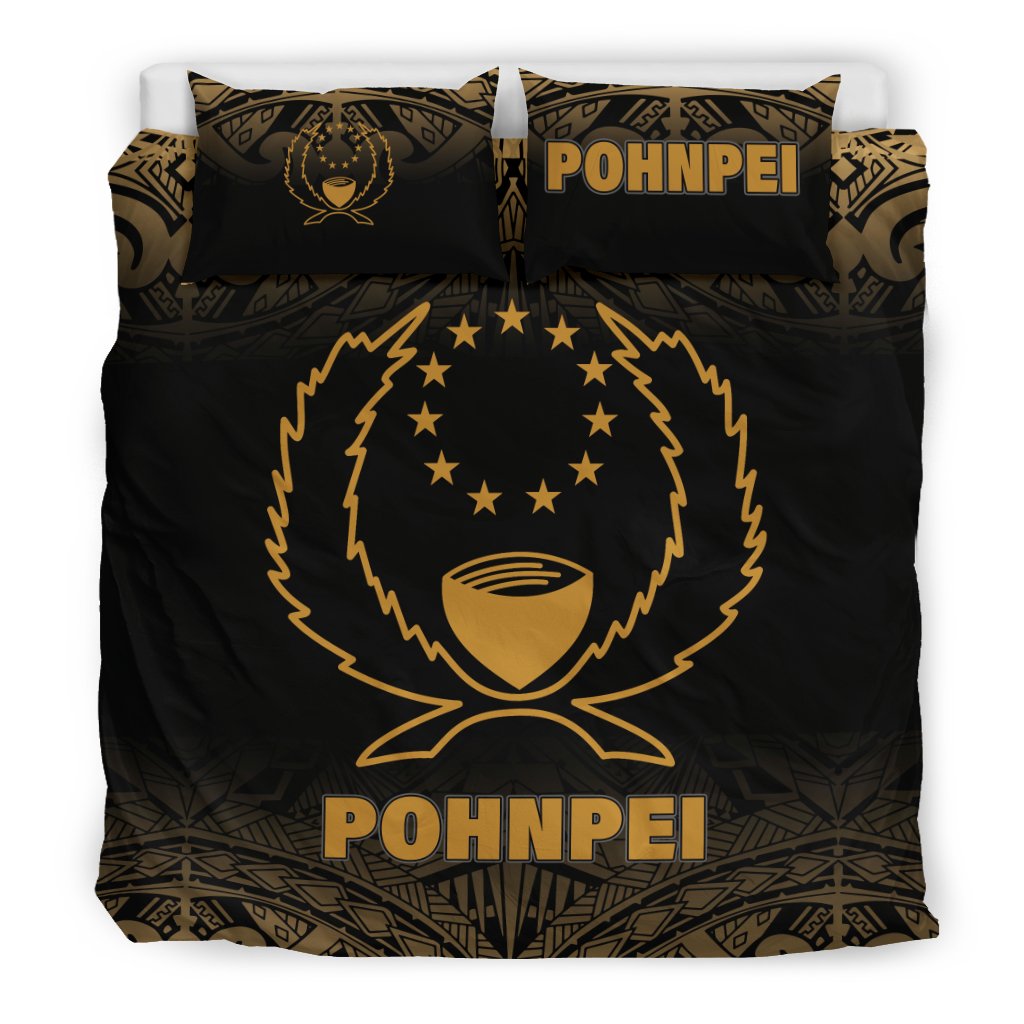 Pohnpei Duvet Cover Set - Gold Fog Style Gold - Polynesian Pride