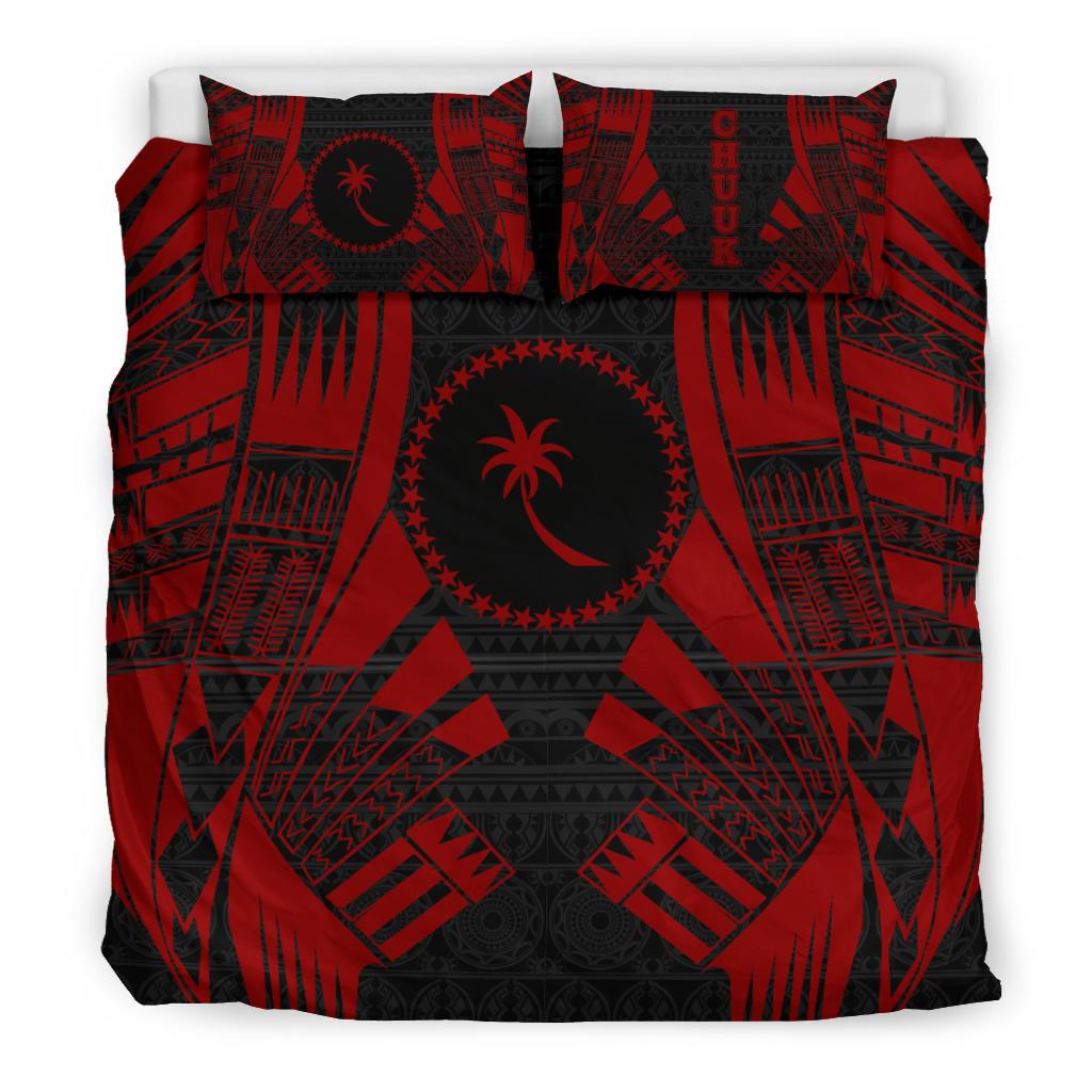 Chuuk States Duvet Cover Set - Red Tattoo Style - Polynesian Pride