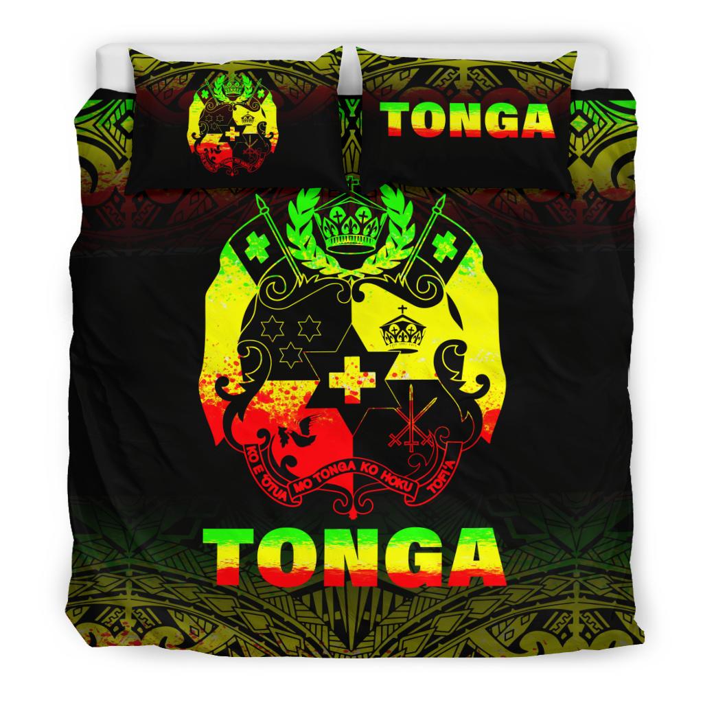 Tonga Duvet Cover Set - Reggae Fog Style Art - Polynesian Pride