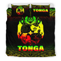 Tonga Duvet Cover Set - Reggae Fog Style Art - Polynesian Pride
