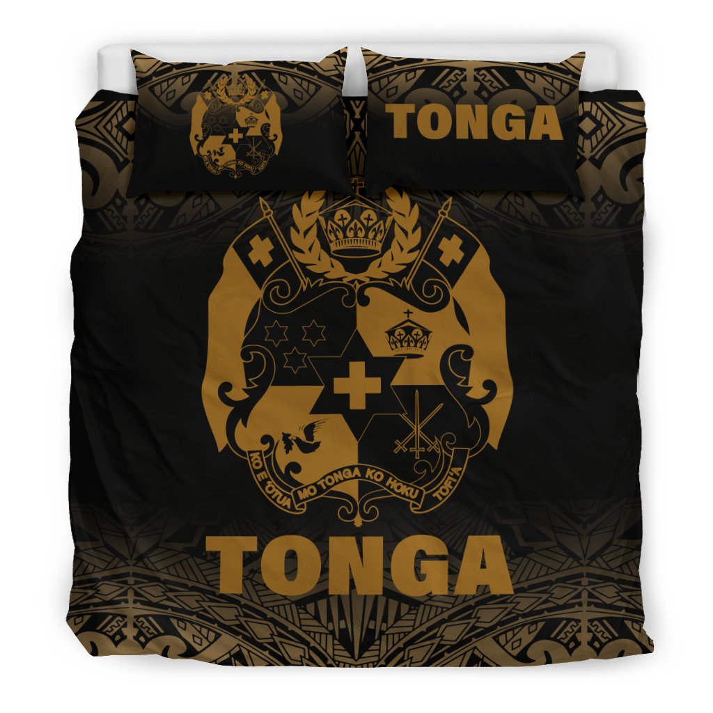 Tonga Duvet Cover Set - Gold Fog Style Gold - Polynesian Pride